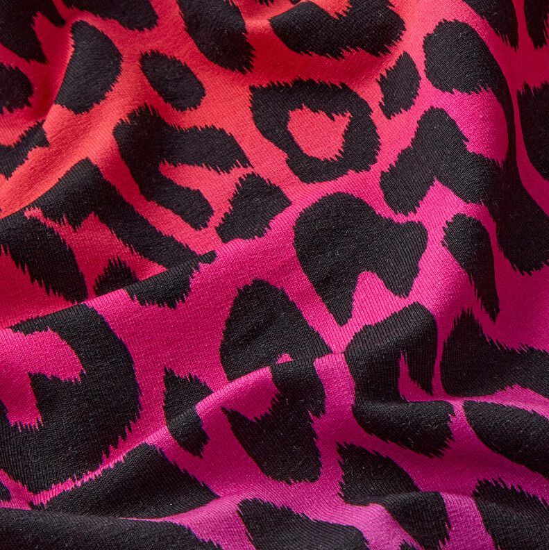 Francouzské froté letní teplákovina Barevný leopardí přechod digitální potisk | by Poppy –,  image number 2