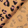 Mušelín / dvojitá mačkaná tkanina Leopard – starozlatá/červenofialková,  thumbnail number 4