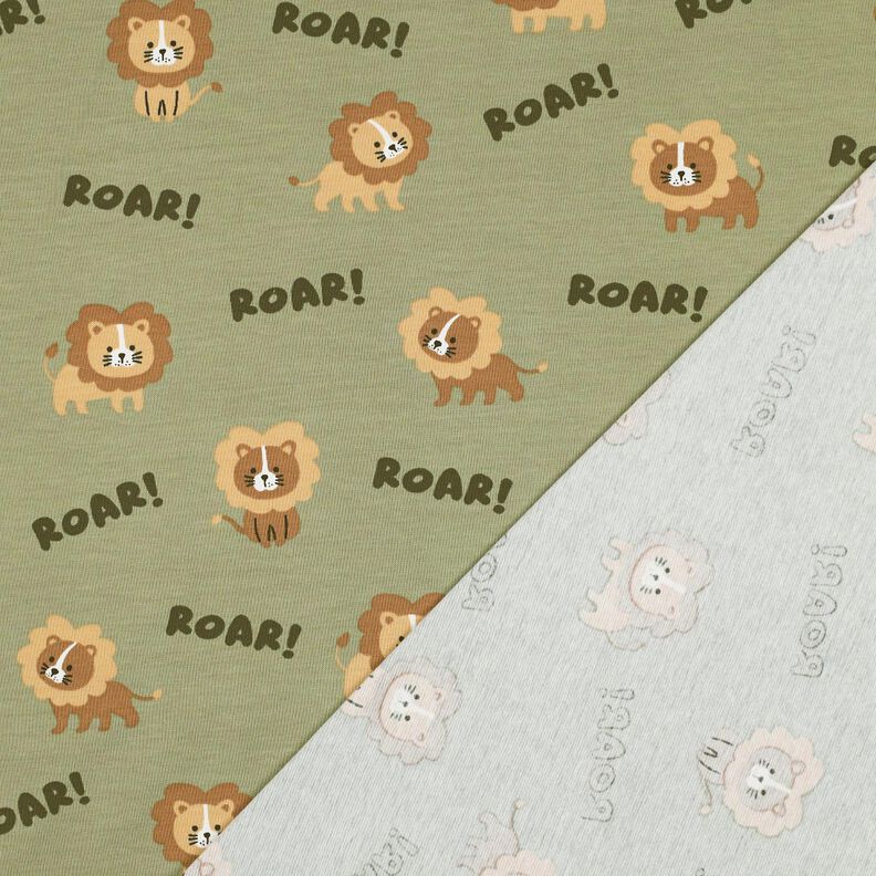 Bavlněný žerzej Lev | Poppy Fabrics – pistáciová/srnčí hnědá,  image number 4