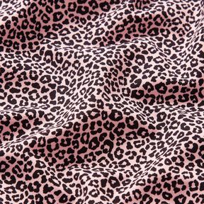 Bavlněný žerzej mini leopardí potisk – světle růžová/černá, 