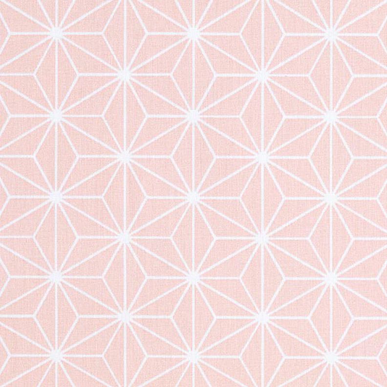 Bavlněná látka Kreton japonské hvězdy Asanoha – růžová,  image number 1
