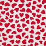 Teplákovina počesaná Srdíčka | Poppy Fabrics – přírodni/červená,  thumbnail number 1