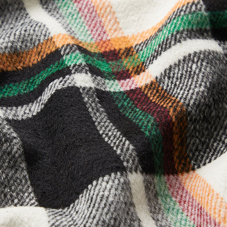 Kabátová látka barevné kostky – černá/bílá,  image number 2