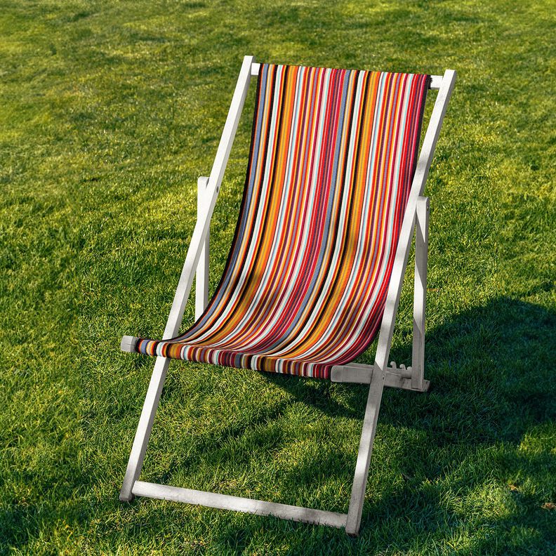 Outdoor Lehátkovina Podélné proužky 44 cm – karmínově červená/bílá,  image number 4