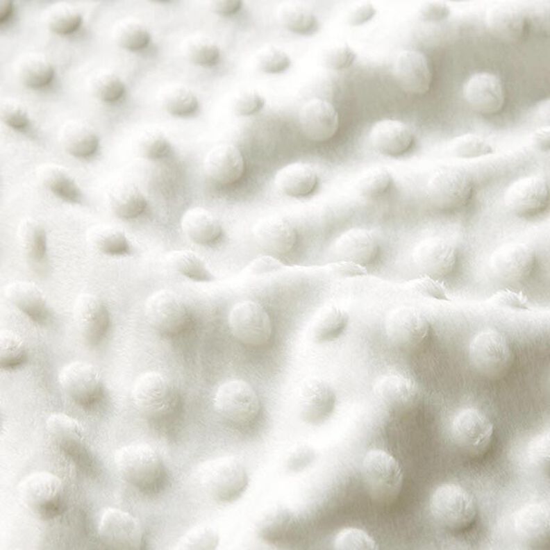 Hebký fleece vyražené puntíky – vlněná bílá,  image number 2