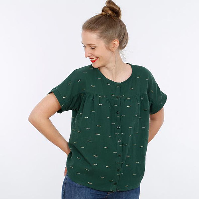 FRAU SUZY – volná halenka s krátkým rukávem a záhybky, Studio Schnittreif | XS - XXL,  image number 11