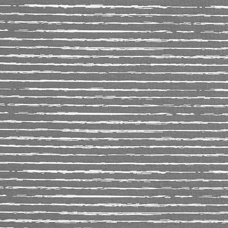 Bavlněný žerzej Klikaté proužky – tmavě šedá,  image number 1