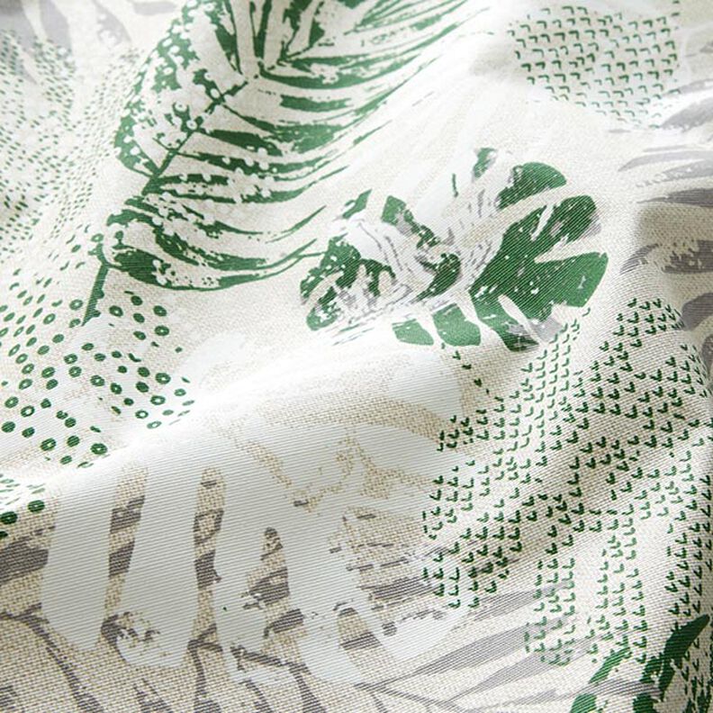 Povrstvená bavlna Exotické listy – přírodni/zelená,  image number 2