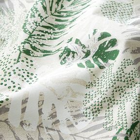 Povrstvená bavlna Exotické listy – přírodni/zelená, 