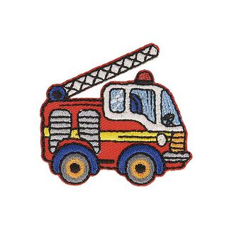 Aplikace Hasičské auto [ 4 x 4,5 cm ] – chili/vlněná bílá, 