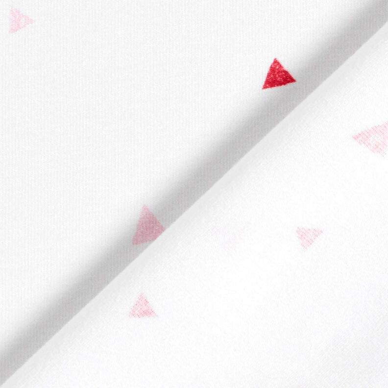 GOTS Bavlněný žerzej trojúhelníky s razítkovaným vzhledem | Tula – bílá,  image number 4