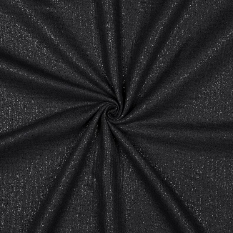 Mušelín / dvojitá mačkaná tkanina Jemné třpytivé puntíky | Poppy Fabrics – černá,  image number 1