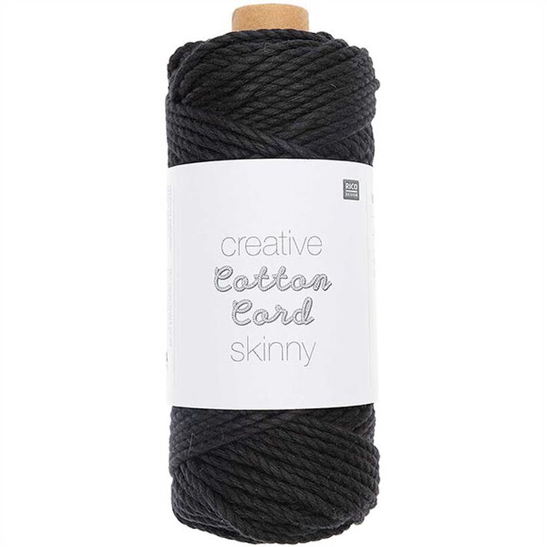 Makramé příze Creative Cotton Cord Skinny [3mm] | Rico Design – černá,  image number 1