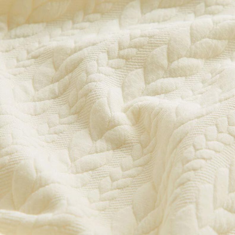 Žakárové žerzejové kloké Copánkový vzor – bílá,  image number 2