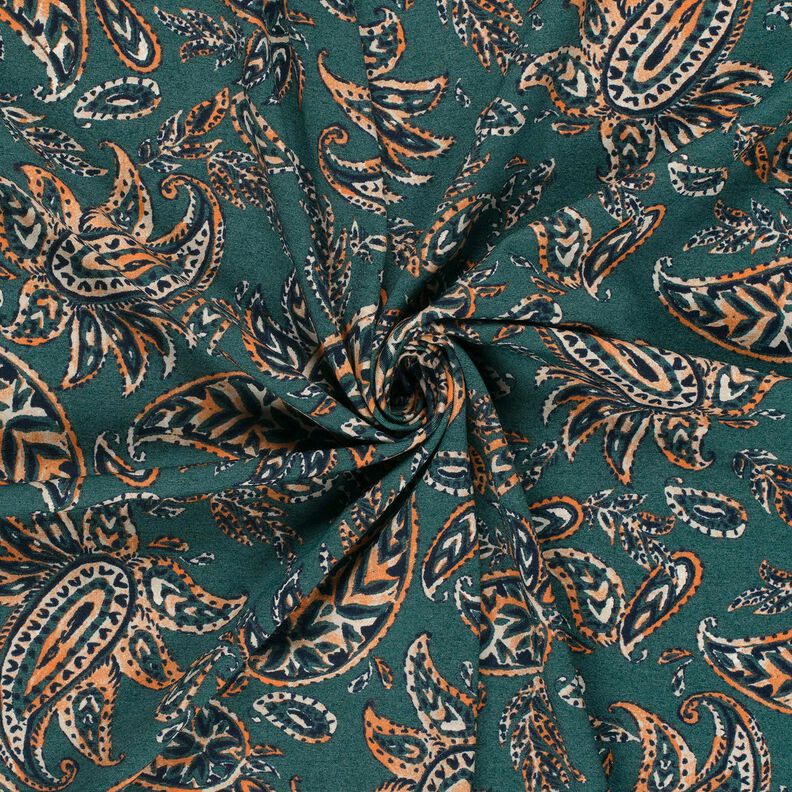 Romanit žerzej Paisley – modrá jedle/broskvově oranžová,  image number 3
