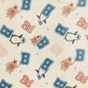 Hebký fleece Styl bundy s koláží – světle béžová/modrá, 
