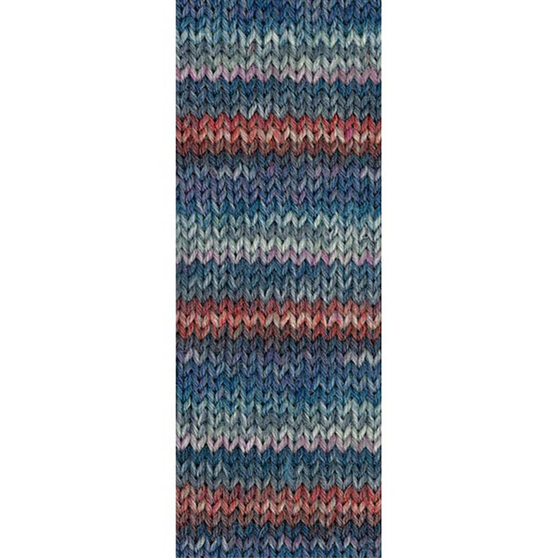 LANDLUST Sockenwolle „Bunte Ringel“, 100g | Lana Grossa – modrá/červená,  image number 2