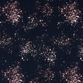 Bavlněný žerzej Zlaté tečky | Glitzerpüppi – černomodrá/tmavě starorůžová, 