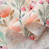 Směs len-bavlna akvarel jarní květiny – vlněná bílá,  thumbnail number 3