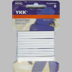 Úzká elastická guma [3m] – bílá | YKK, 