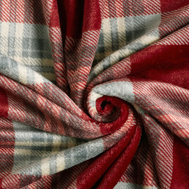 Hebký fleece Kostka – karmínově červená/světle šedá, image number 3