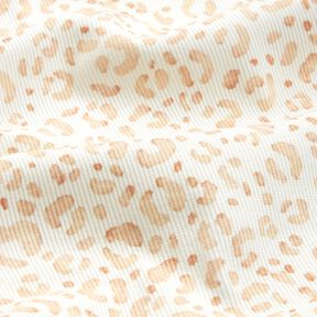 Žebrovan&yacute; žerzej N?žn&yacute; leopard digit&aacute;ln&iacute; potisk &ndash; b&iacute;l&aacute;, 