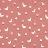 Bavlněný žerzej Husy na květinové louce | Poppy Fabrics – tmavě starorůžová/bílá,  thumbnail number 1