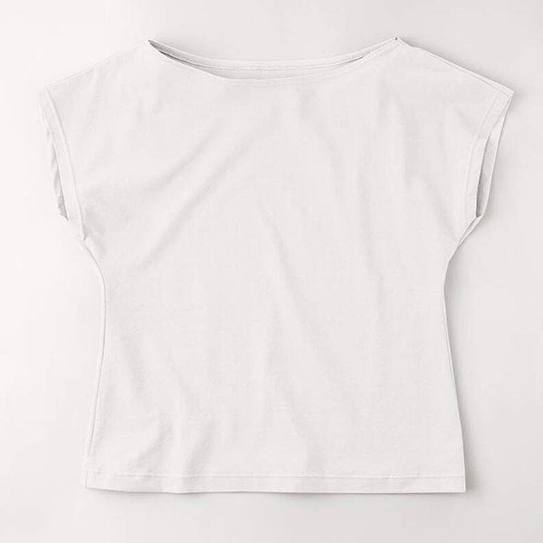 Bavlněný žerzej Medium jednobarevný – vlněná bílá,  image number 9