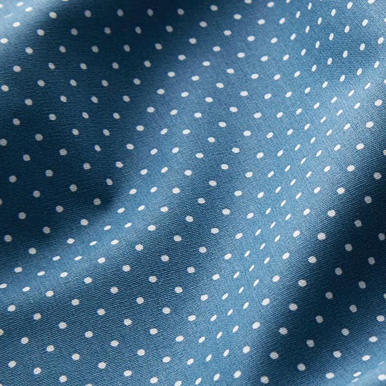 Povrstvená bavlna Malé puntíky – džínově modrá,  image number 3