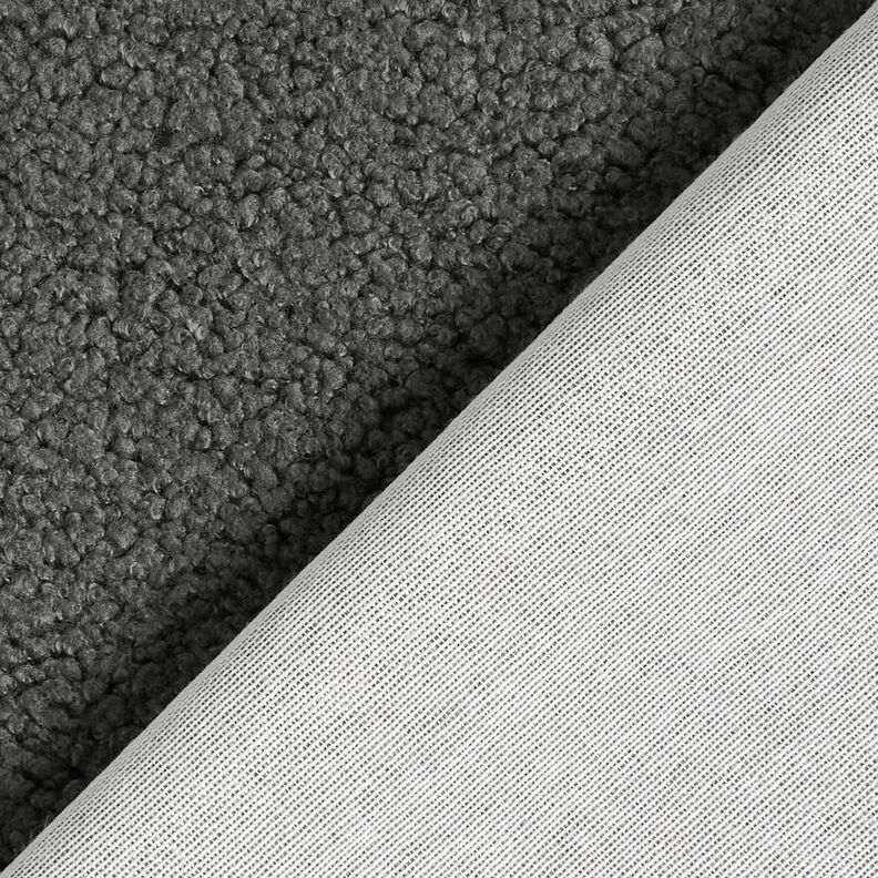 Čalounická látka Vzhled ovčí kůže – tmavě šedá,  image number 3