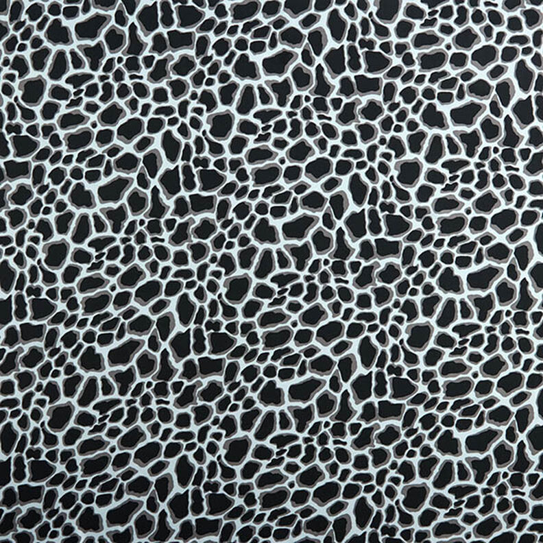 Viskózová látka Leopardí vzor – světle modra/černá,  image number 1