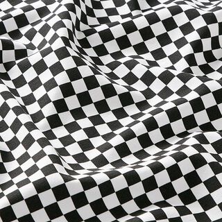 Bavlněný žerzej Šachovnice [9 mm] – černá/bílá, 