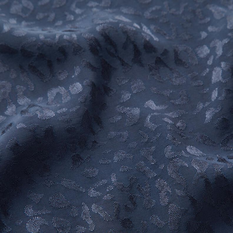 Viskózová látka Leopardí vzor – noční modrá,  image number 3