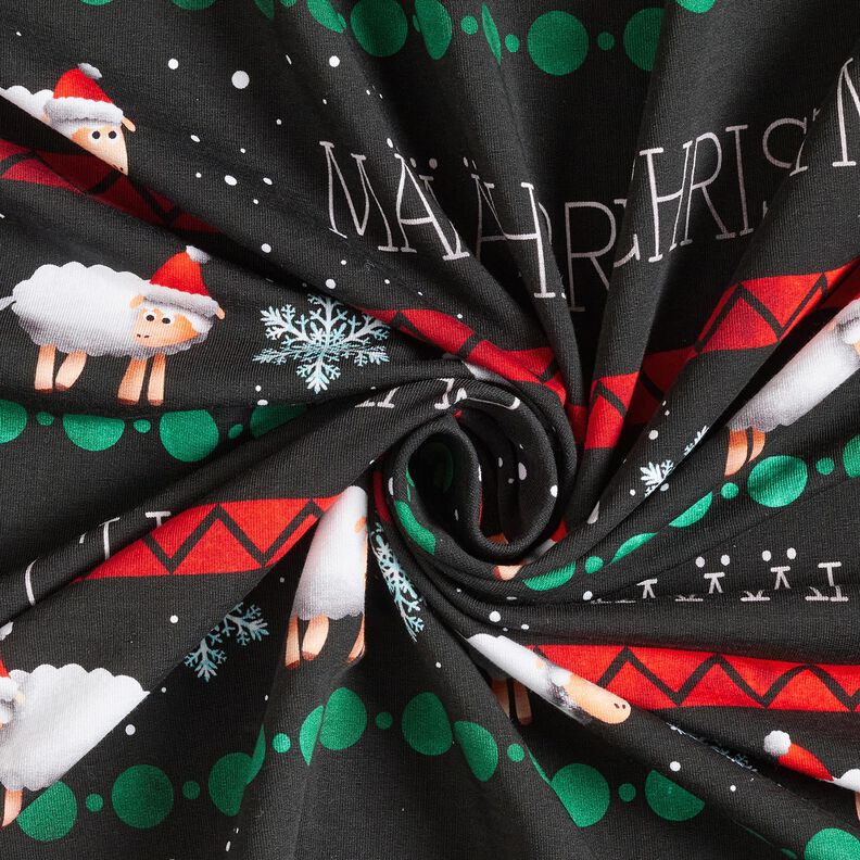 Francouzské froté letní teplákovina Määährry Christmas | Glitzerpüppi – černá/chili, image number 3