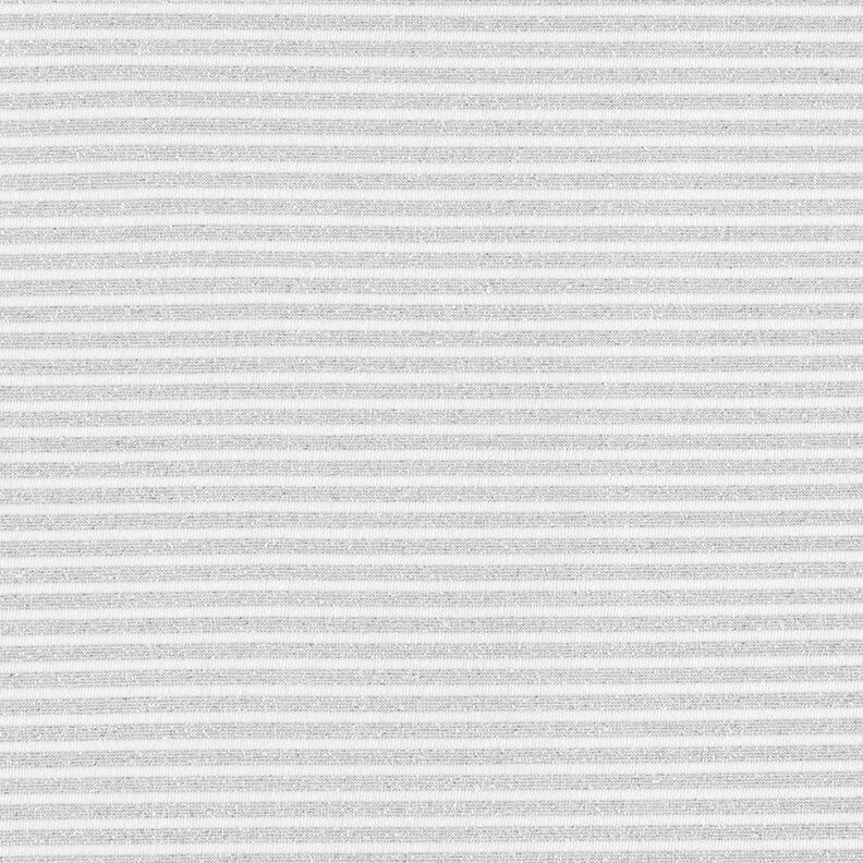 Žerzej s úzkými třpytivými proužky – bílá/stříbrná metalická, image number 1