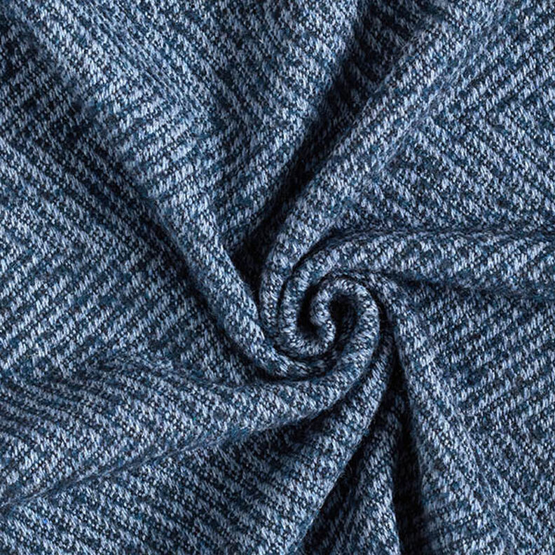 Kabátová tkanina směs vlny cik-cak – namornicka modr,  image number 3