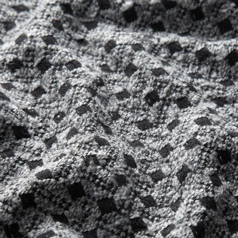 Kabátovina kostičkovaná – světle šedá/černá,  image number 2
