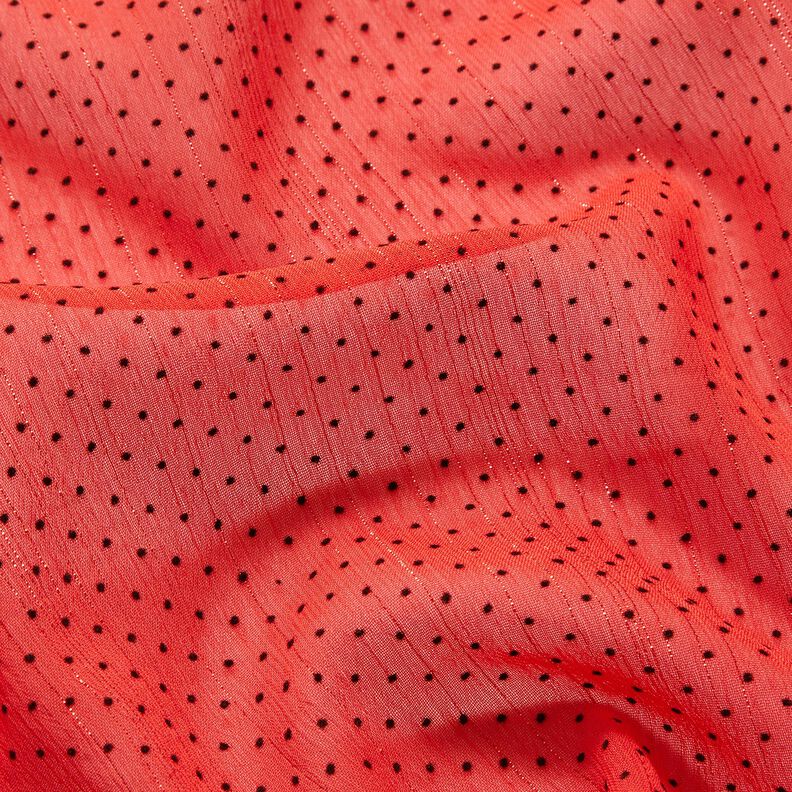 Třpitivý šifon proužky a tečky – červená, image number 2