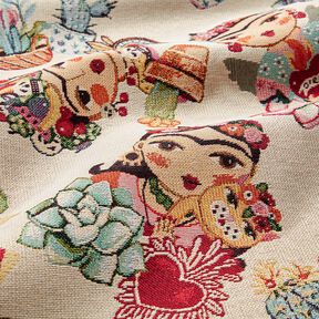 Dekoračn&iacute; l&aacute;tka Gobel&iacute;n Umělkyně &ndash; světle b&eacute;žov&aacute;/červen&aacute;, 