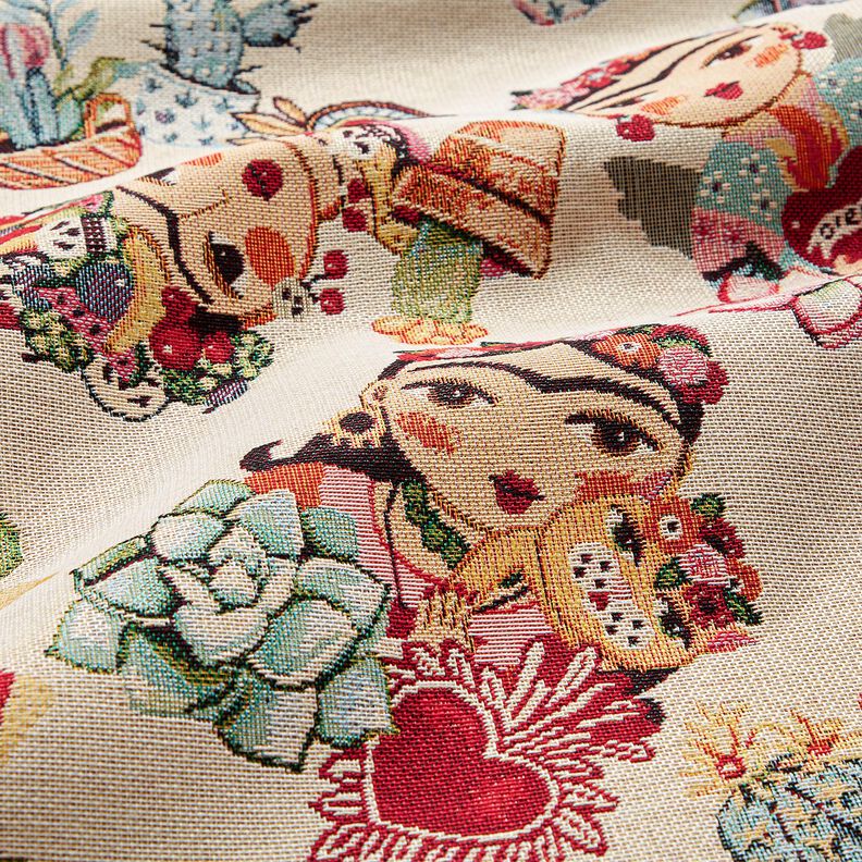 Dekoračn&iacute; l&aacute;tka Gobel&iacute;n Umělkyně &ndash; světle b&eacute;žov&aacute;/červen&aacute;,  image number 2