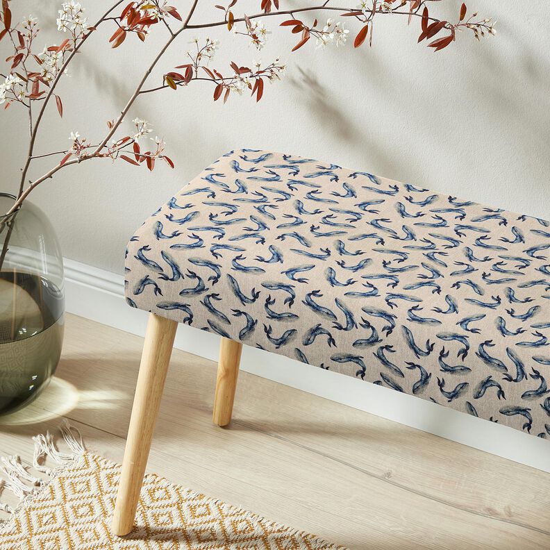 Dekoračn&iacute; l&aacute;tka Polopanama Velryby &ndash; indigov&aacute;/př&iacute;rodni,  image number 5