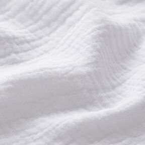 Mušelín / dvojitá mačkaná tkanina – bílá, 