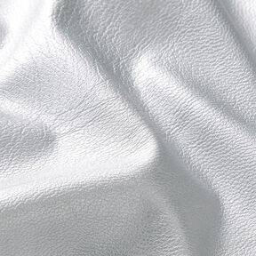 Streč Imitace kůže Metalický – stříbrně šedá, 