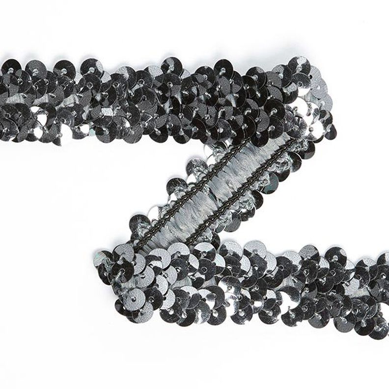 Elastický pajetkový prýmek (20mm) 11 starostarostříbrná kovový,  image number 1
