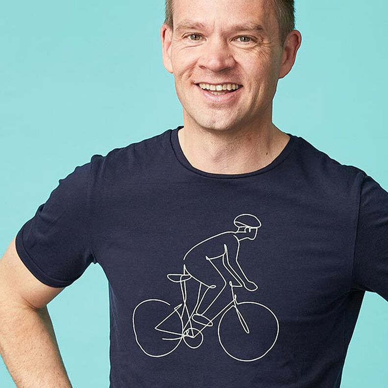 Bavlněný žerzej Medium jednobarevný – noční modrá,  image number 4