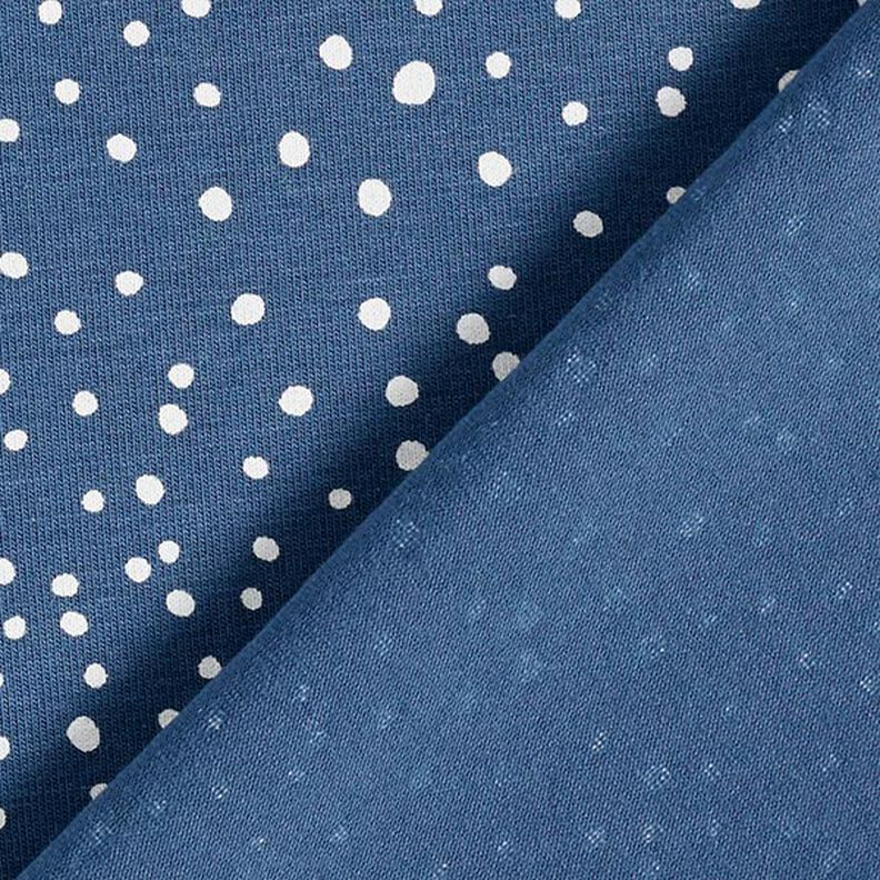 Bavlněný žerzej Nepravidelné puntíky – džínově modrá,  image number 4