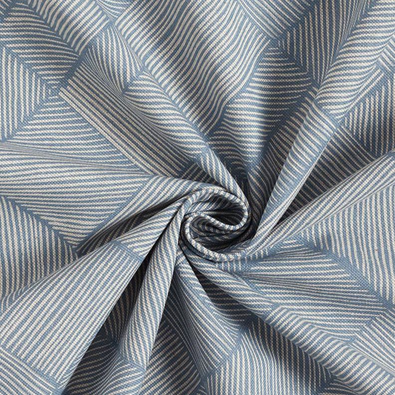 Dekorační látka Polopanama Řádkový patchwork – ocelová modr/přírodni,  image number 3