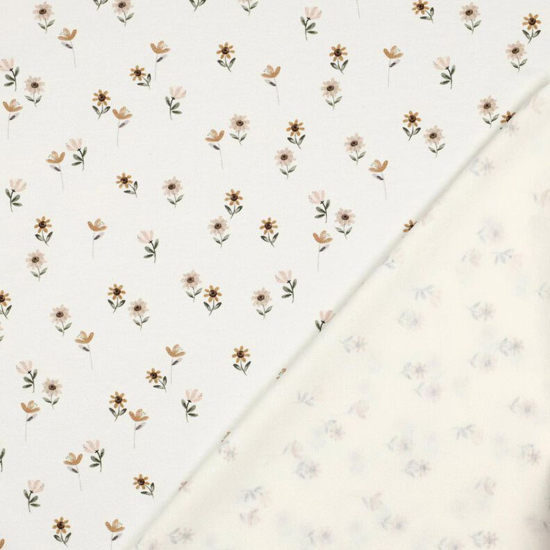 Bavlněný žerzej Roztomilé květiny digitální potisk | Poppy Fabrics – slonová kost/karamelová,  image number 4