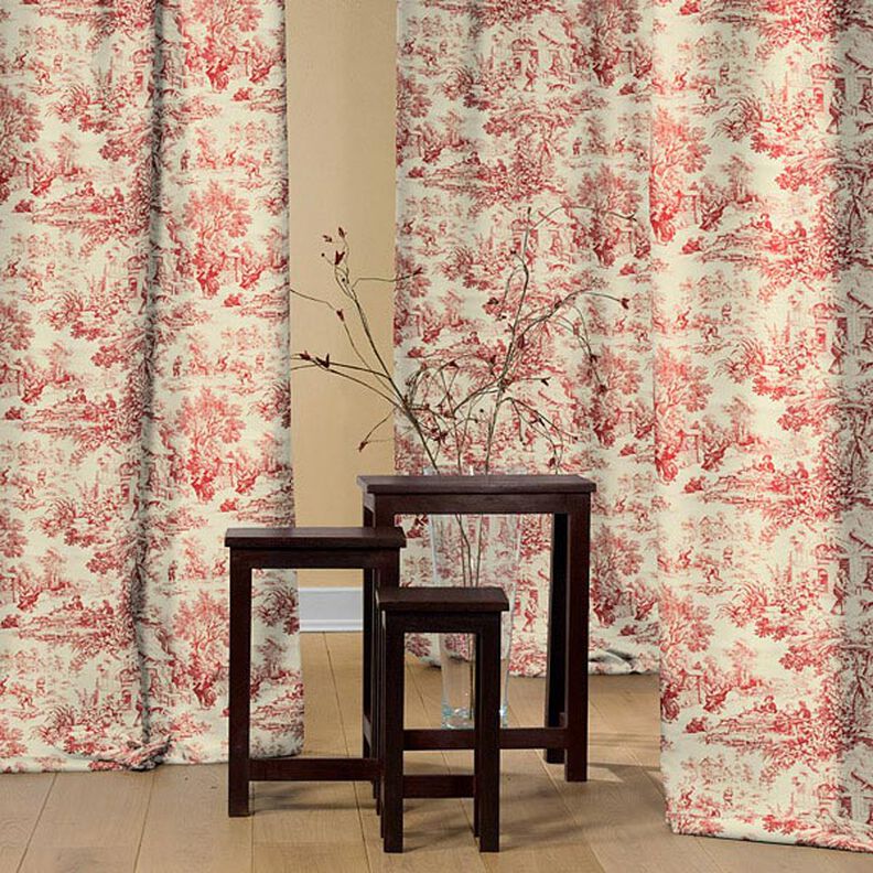 Toile de Jouy – karmínově červená,  image number 4