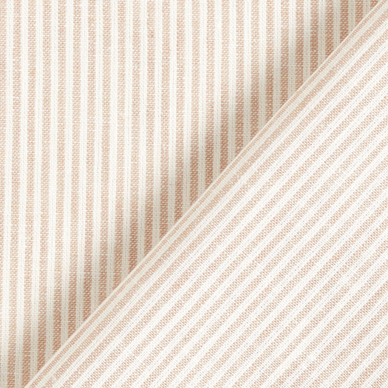 Směs lnu a bavlny proužek úzký – béžová/vlněná bílá,  image number 4